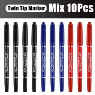 Marcador Indeleble doble punta negro/azul/rojo